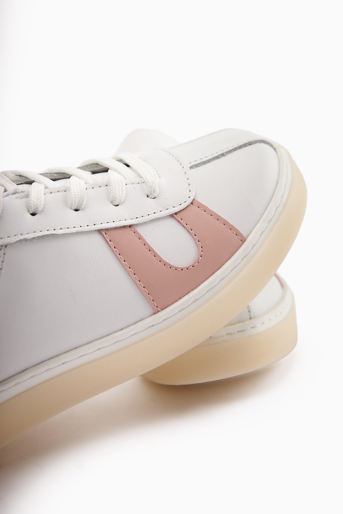 Eddie Genuine Leather White Powder Women's Sneaker