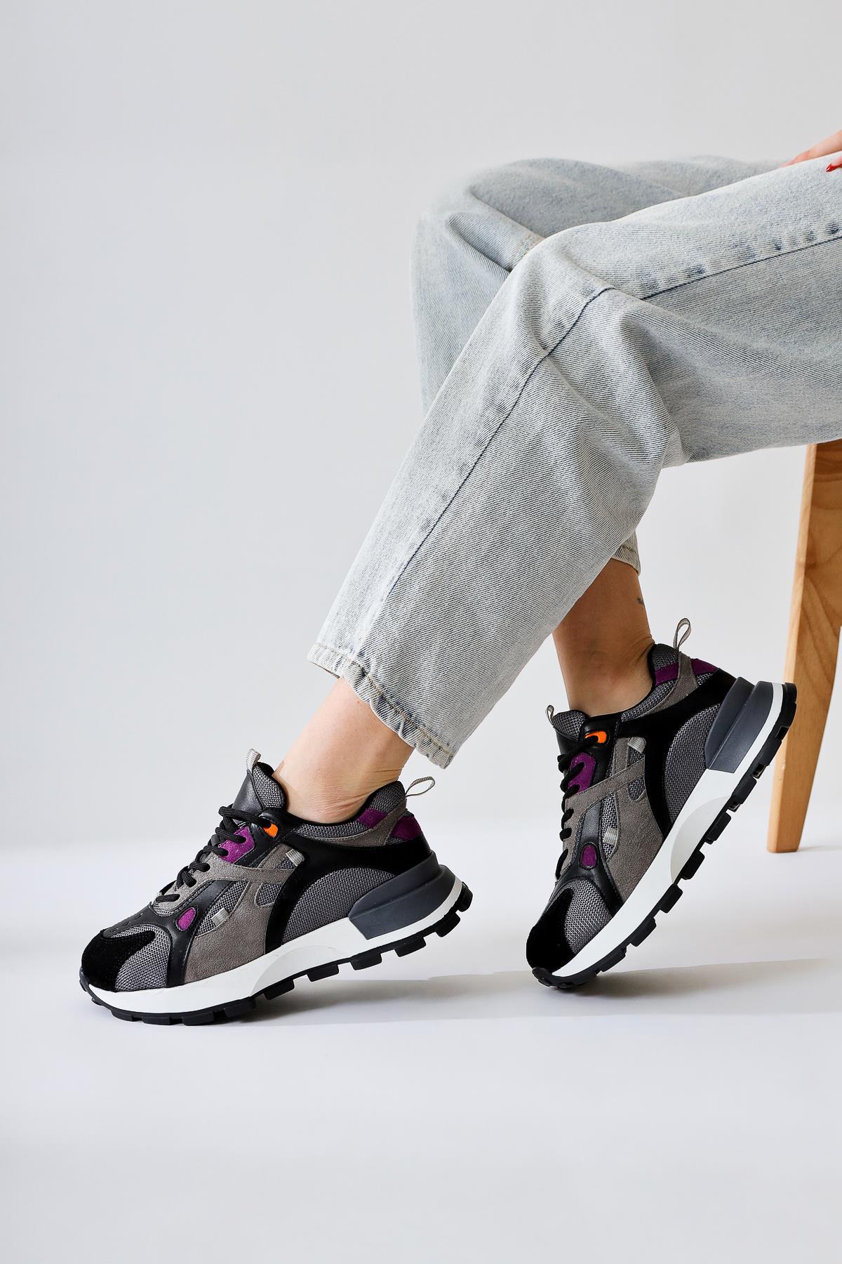 Siska Black Suede Lace-Up High Heel Sneakers