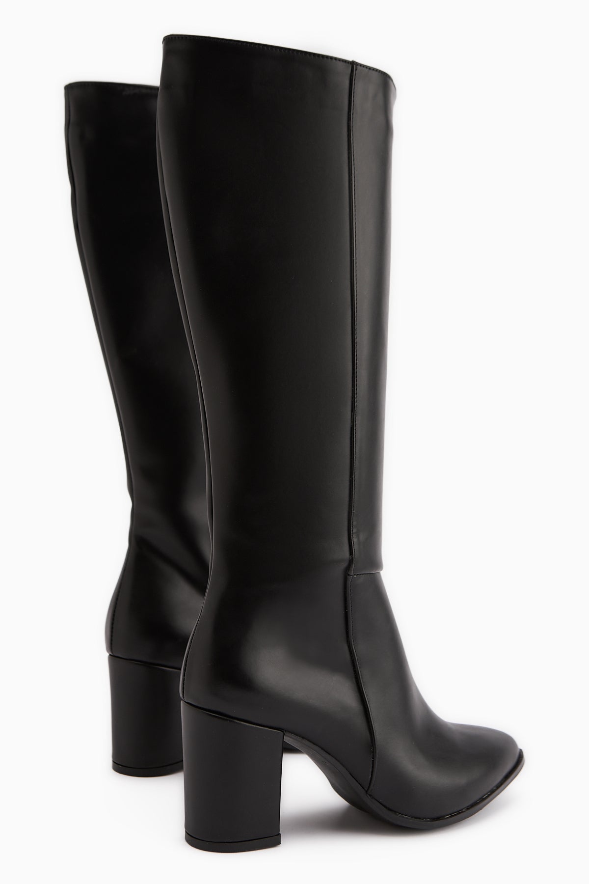 Tatum Schwarze Spitzzehen-Mittelabsatz Damen Stiefel
