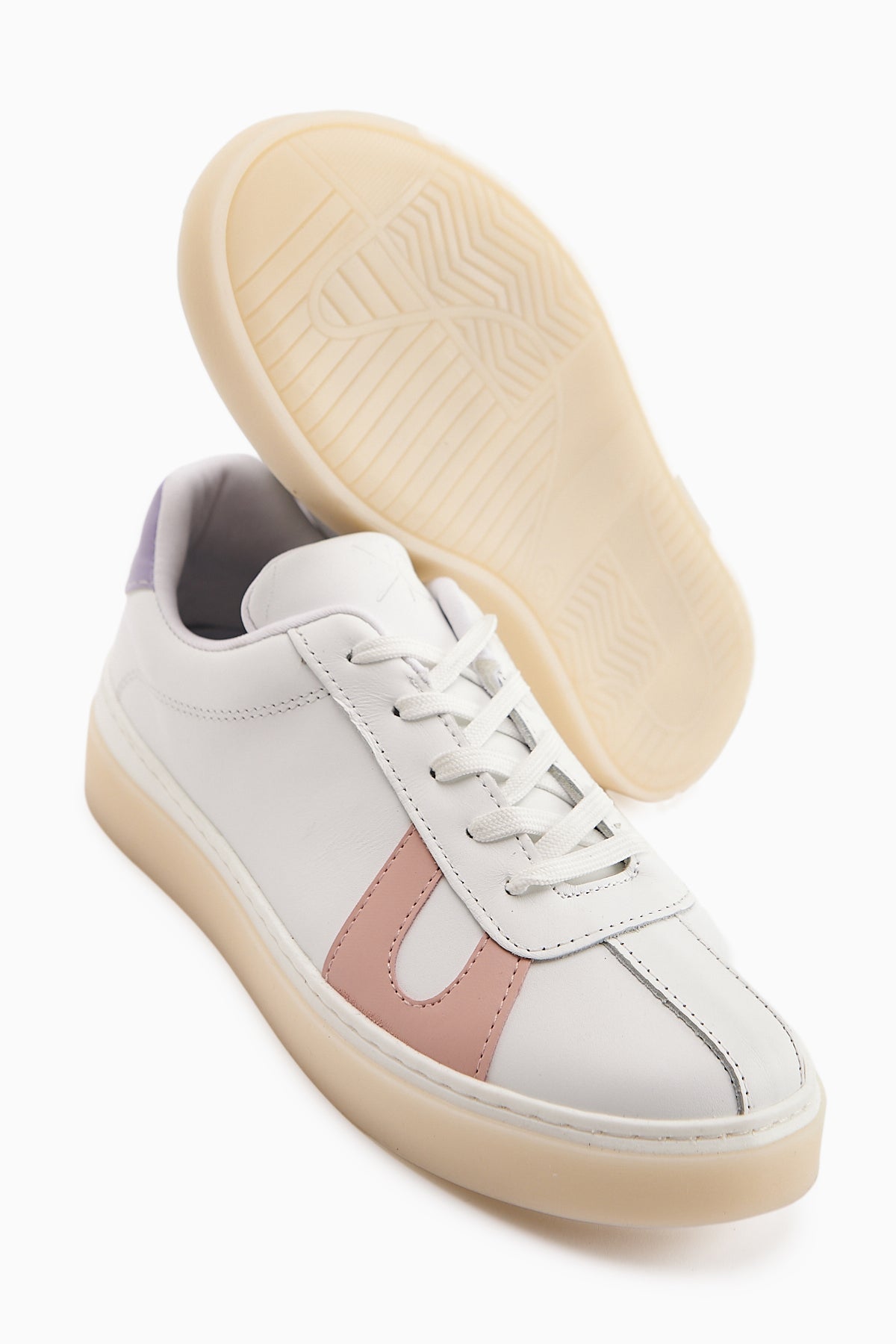 Eddie Genuine Leather White Powder Women's Sneaker