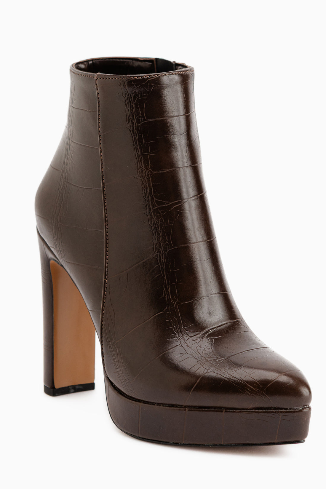 Abbie Braun Krokodil Spitz High Heeled Reißverschluss Stiefel