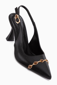 Raina Schwarz Stein Detail Damen Absatzschuhe