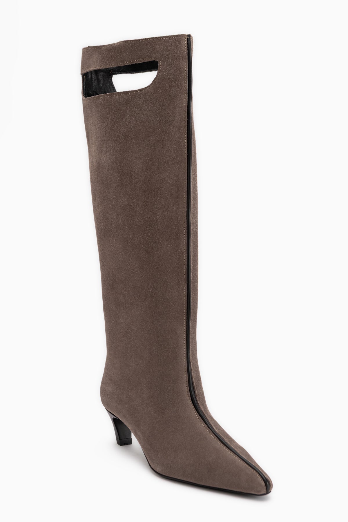 Gena Echtes Leder Mink Wildleder Kurze Absatz Damen Stiefel