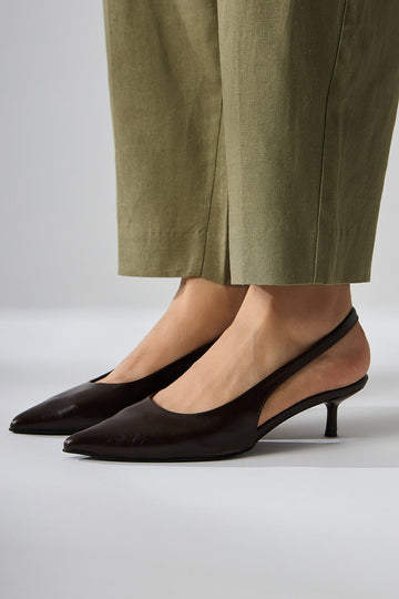 Sanni Kaffee Spitze Zehe Damen Absatz Sandale