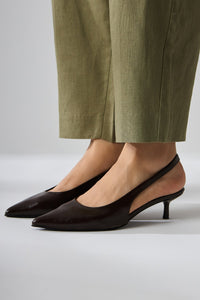 Sanni Kaffee Spitze Zehe Damen Absatz Sandale