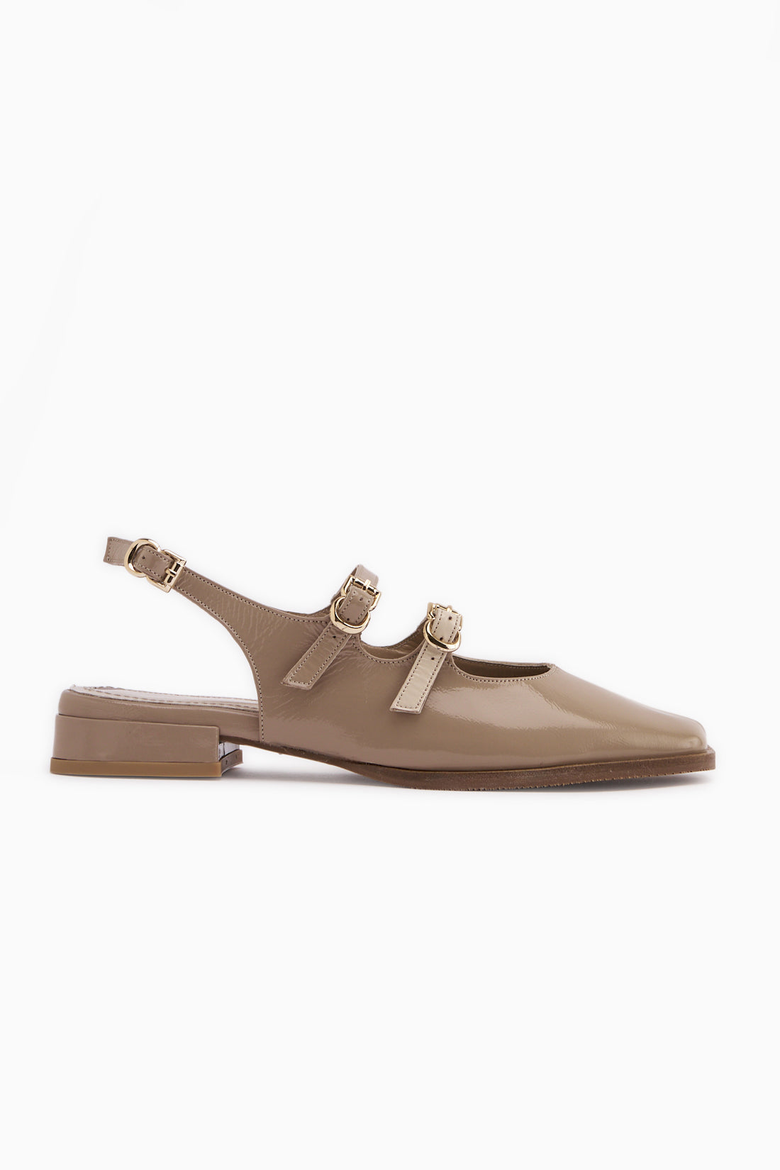 Winny Echtes Leder Mink Doppelriemen Damen Sandale