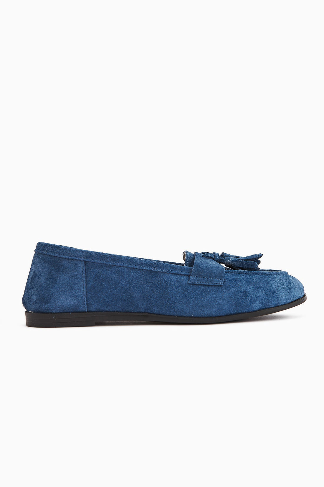 Doris Genuine Leather Blue Suede Tassel Women's Loafer