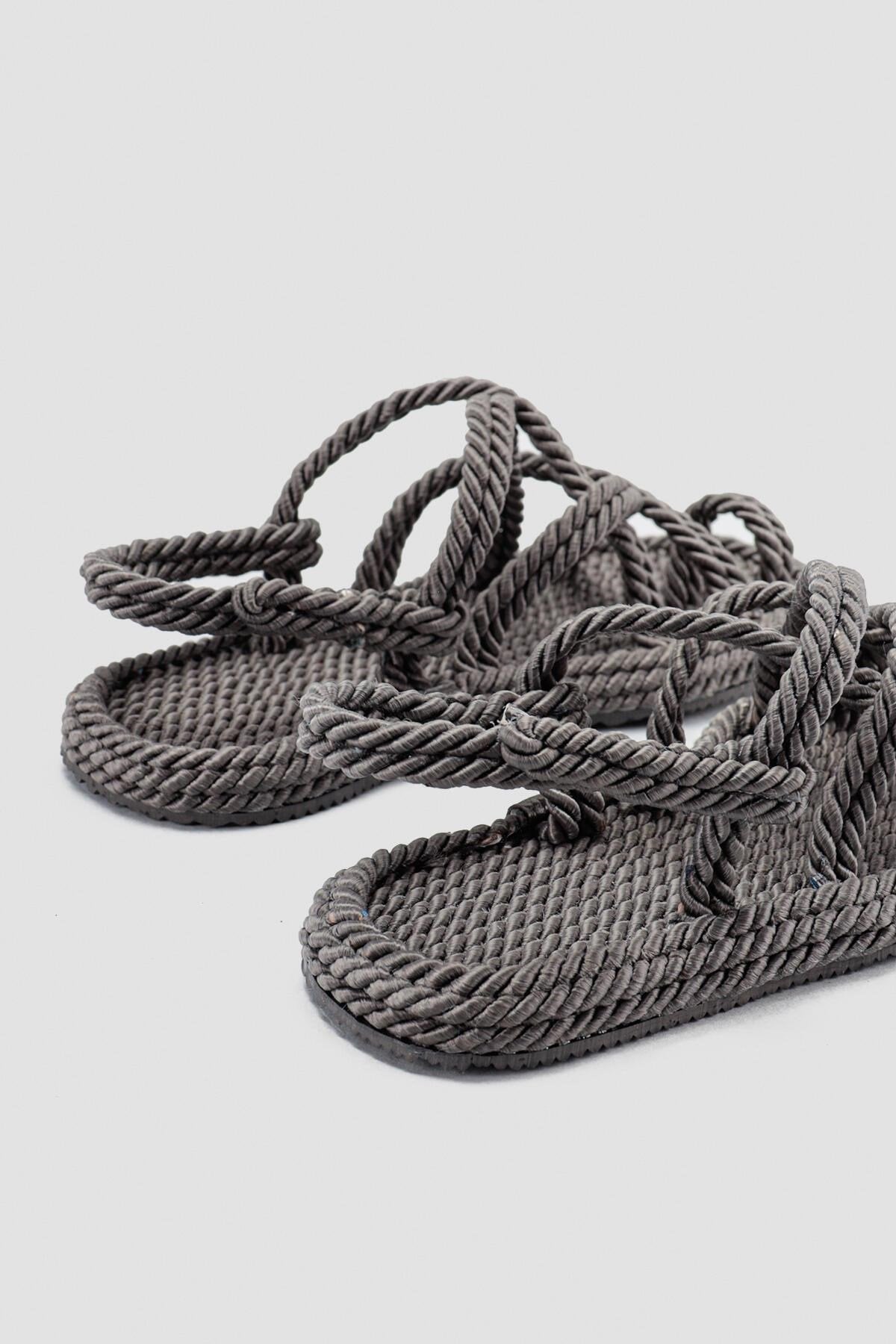 Marlene Smoke Cross Rope Sandals