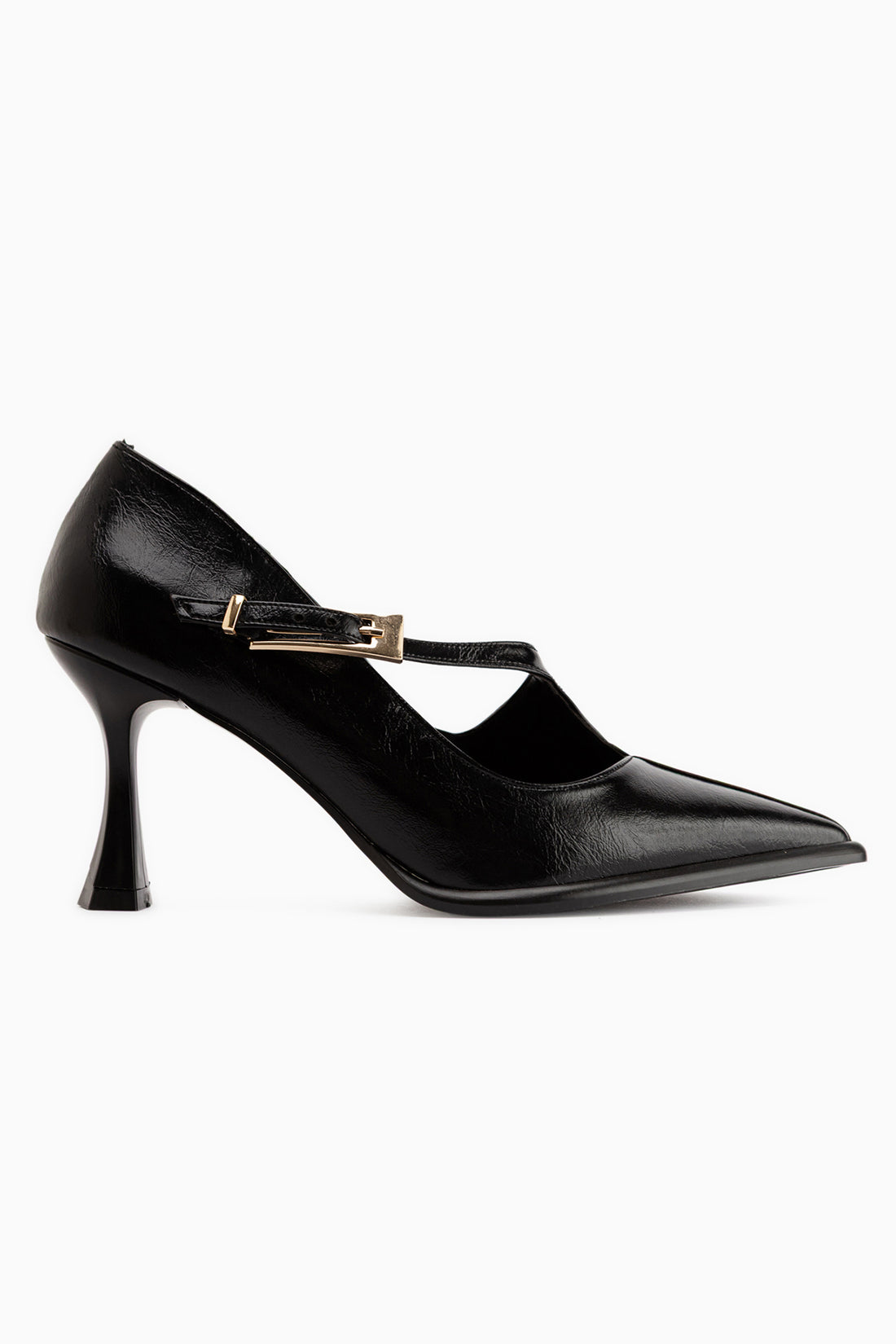 Sonja Schwarze Gürtelschnalle Damen Absatzschuhe