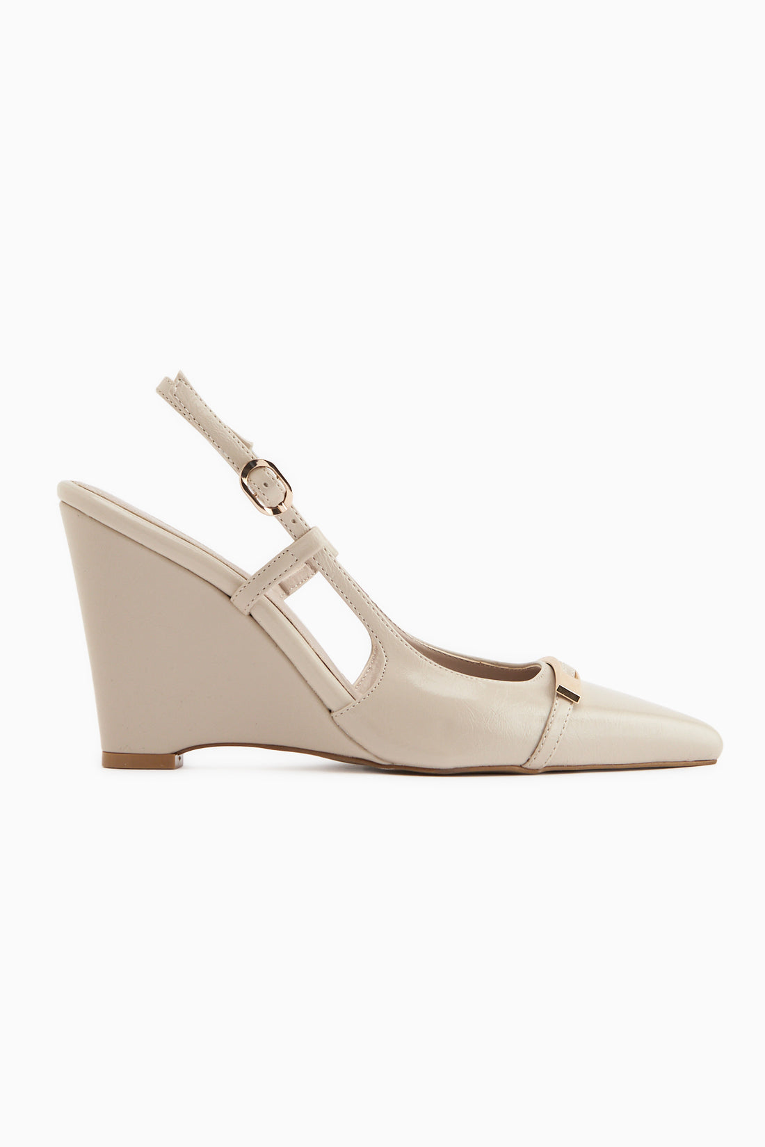 Phia Beige Schnalle Keil Damen Sandale