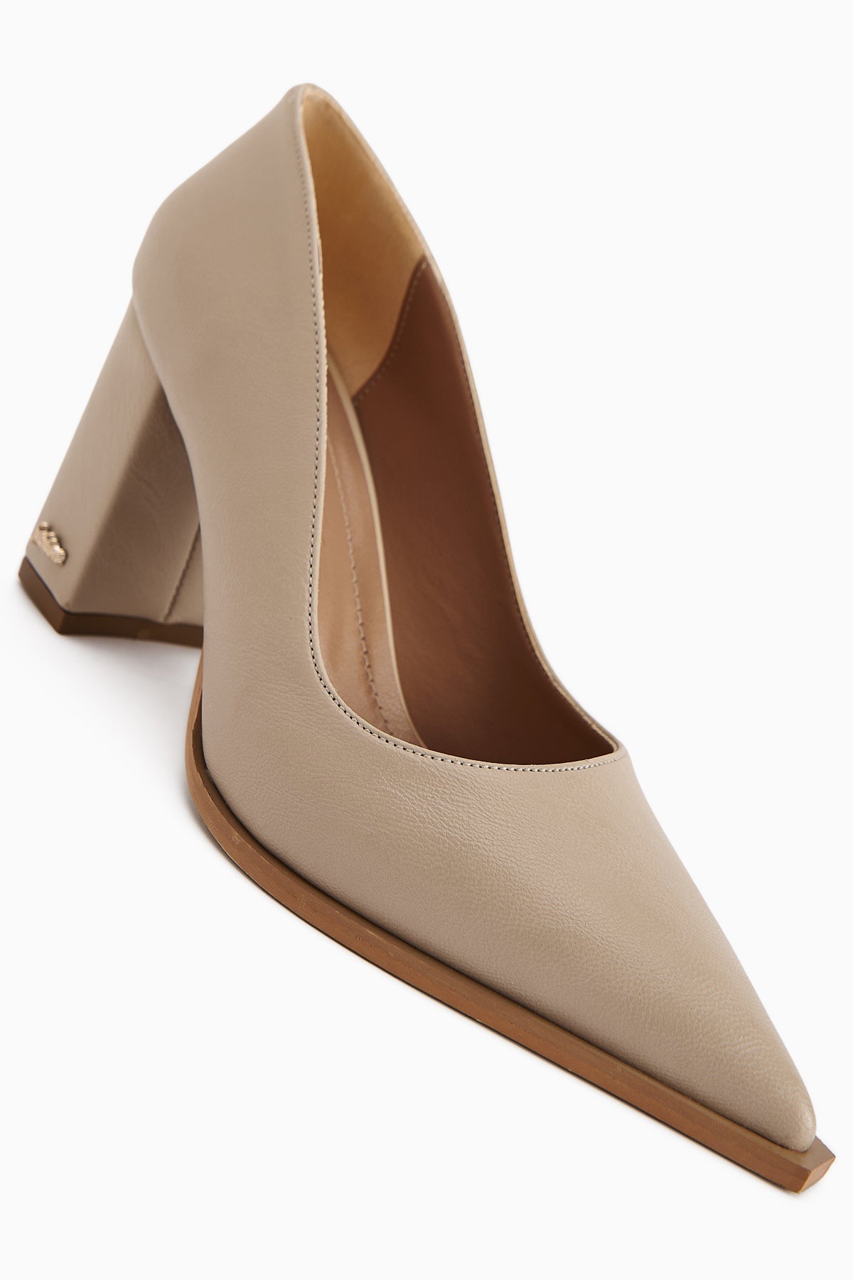 Lucy Beige Chunky Heel Women's Stiletto
