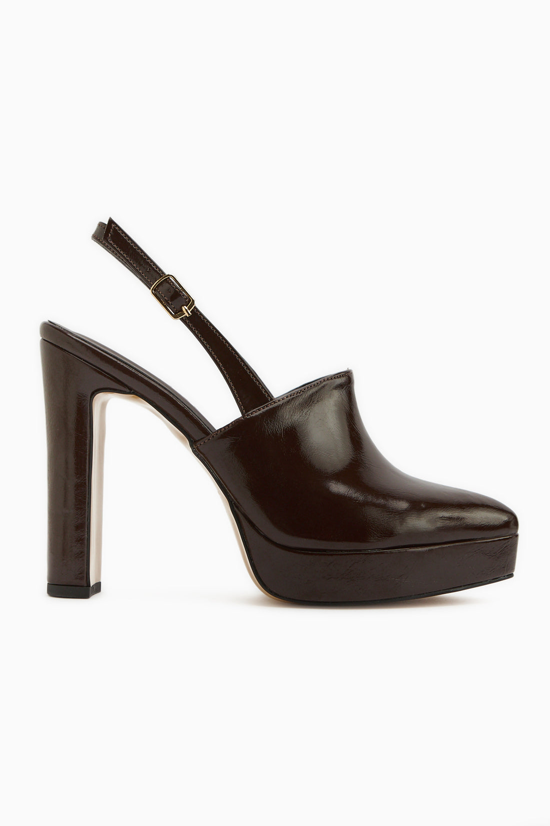 Marlen Braun Spitz zulaufende Slingback Plattform Absatz Damen Schuhe
