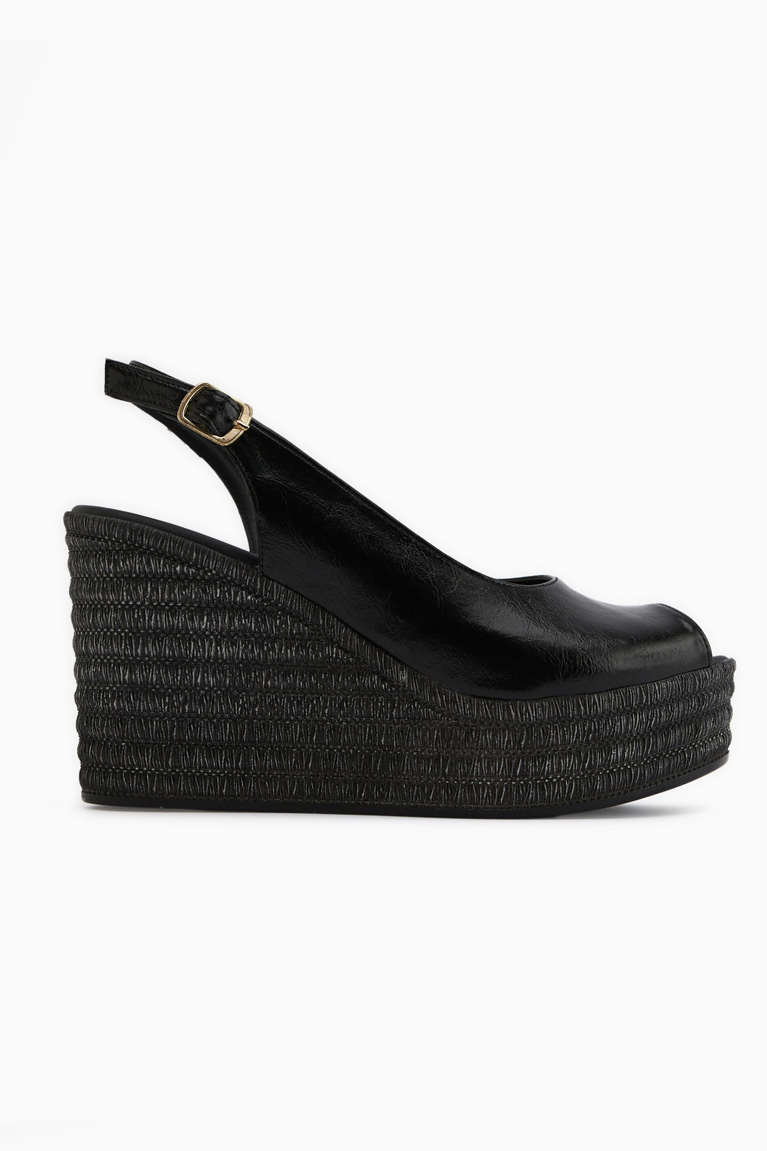 Caty Schwarze Keil Damen Sandale