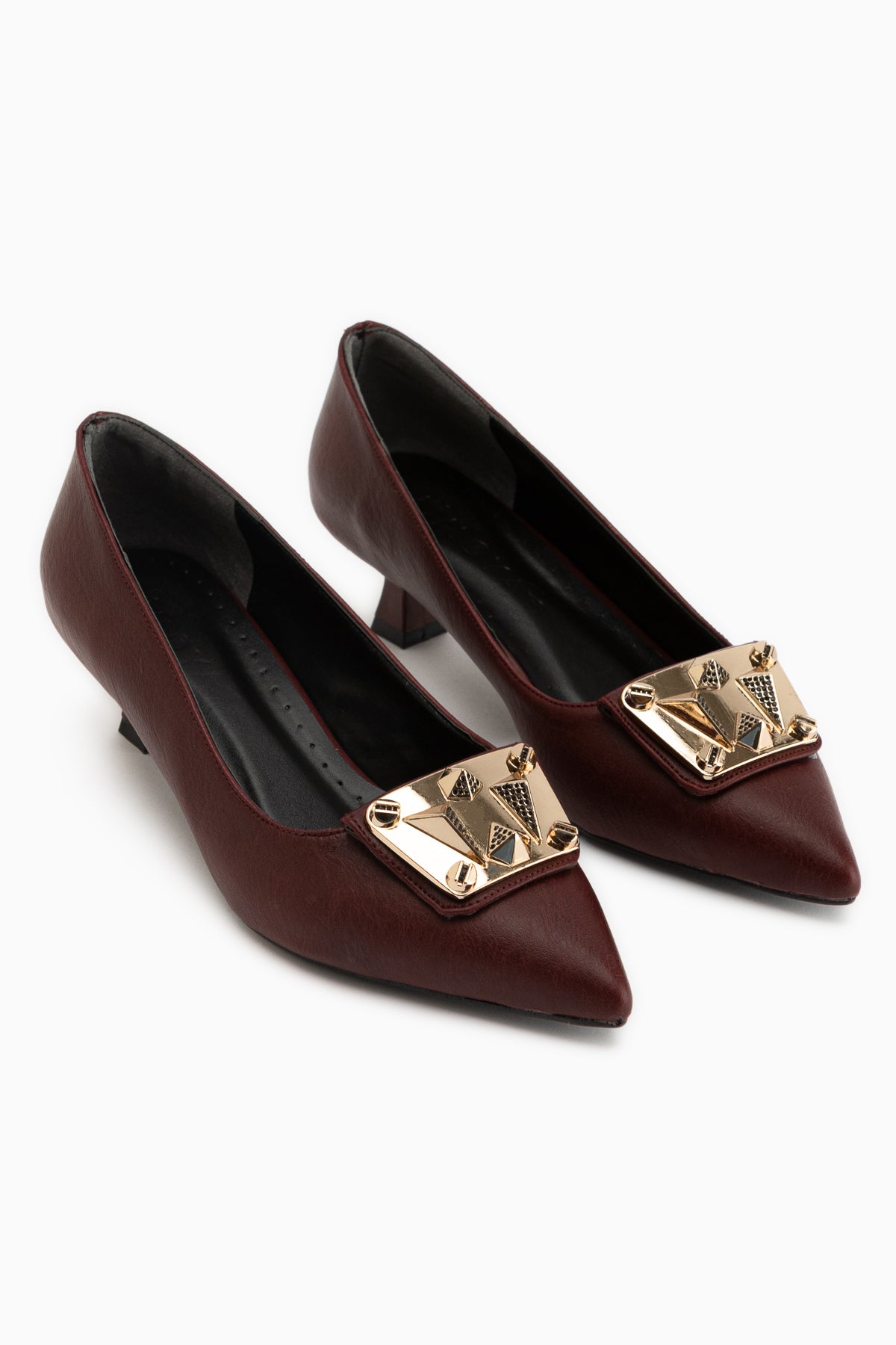 Juliet Bordeaux Schnalle Kurzabsatz Damen Schuhe