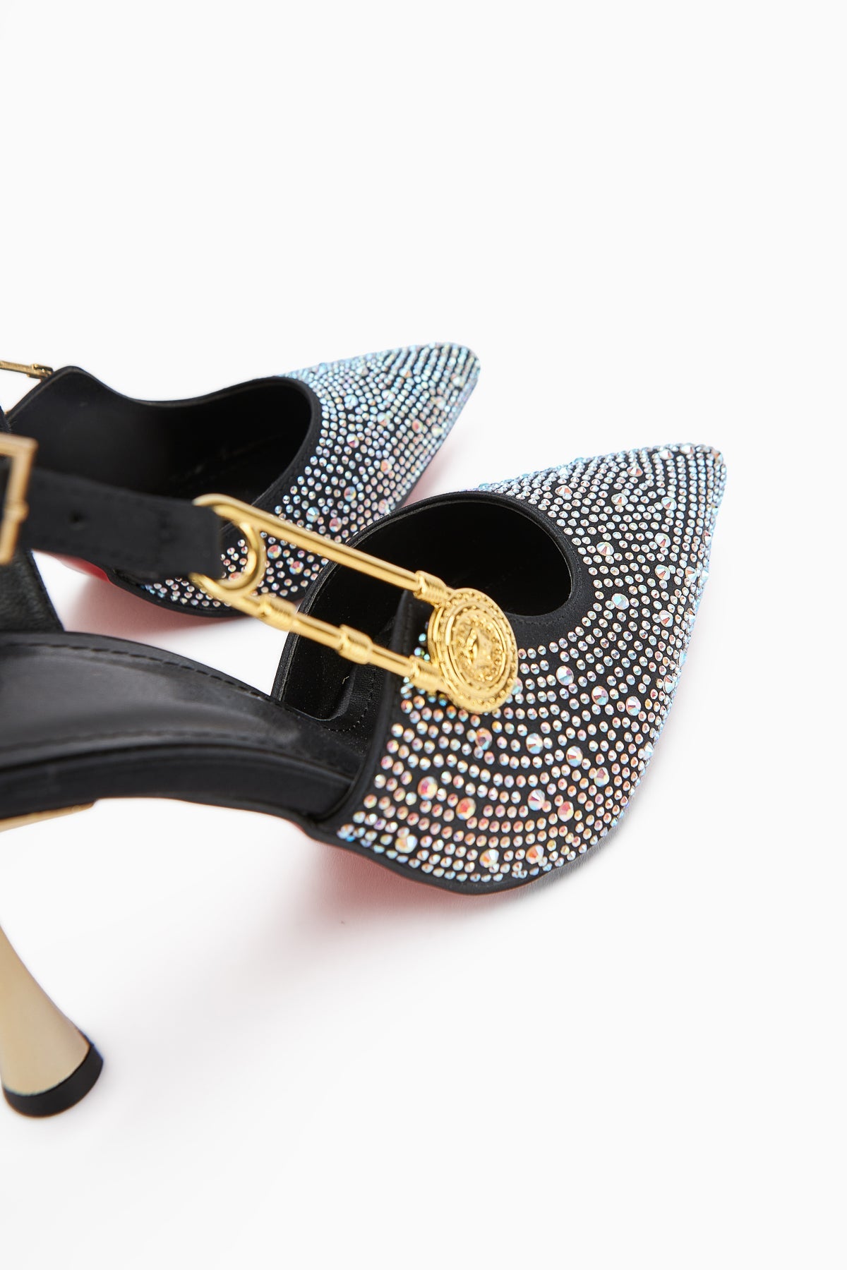 Denise Silber Knöchelriemen Absätze mit Edelsteinen