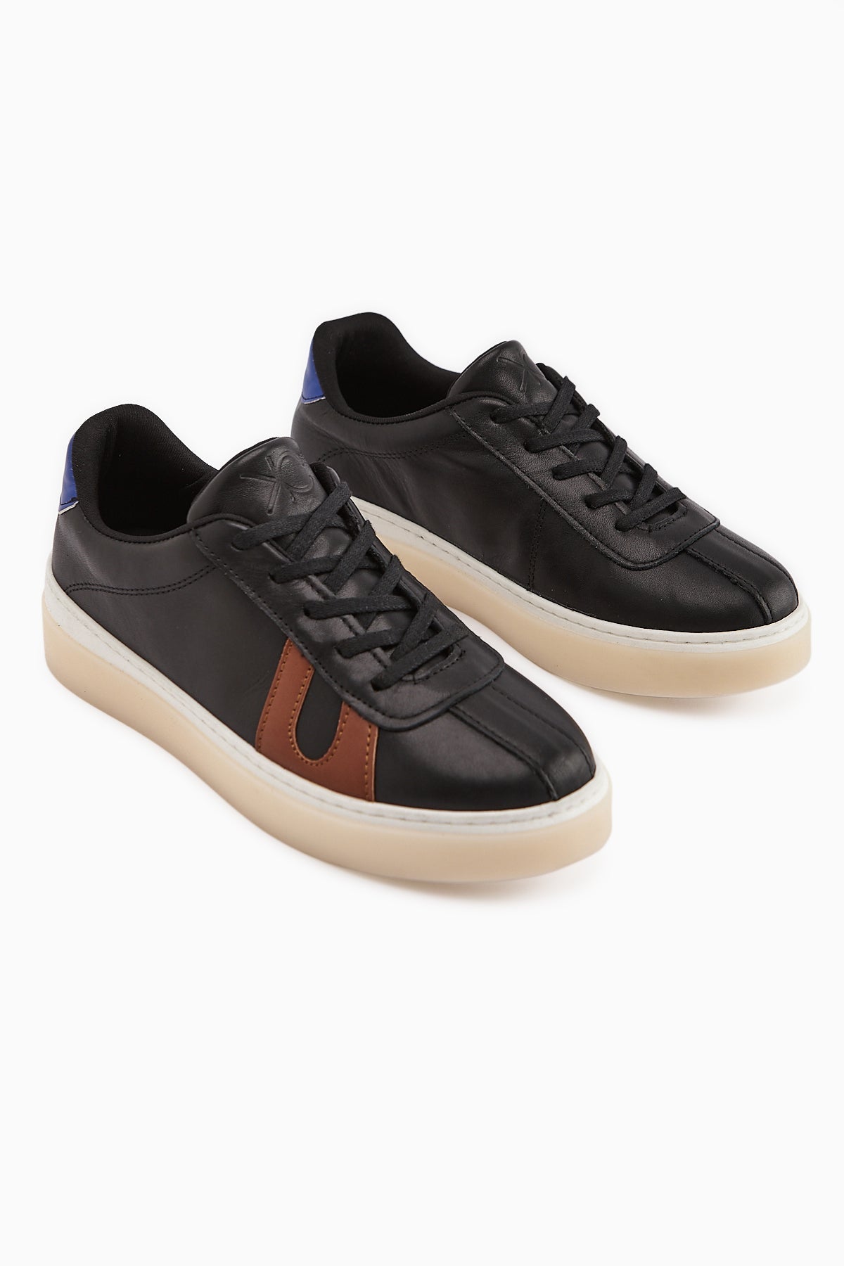 Eddie Genuine Black Powder Leather Women's Sneakers