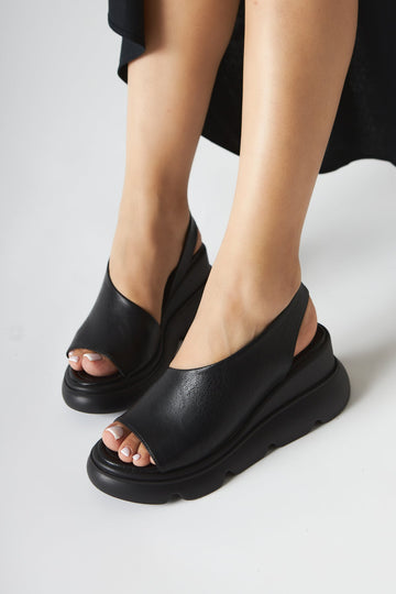 Lima Schwarz Dicksohle Offene Zehen Damen Sandalen