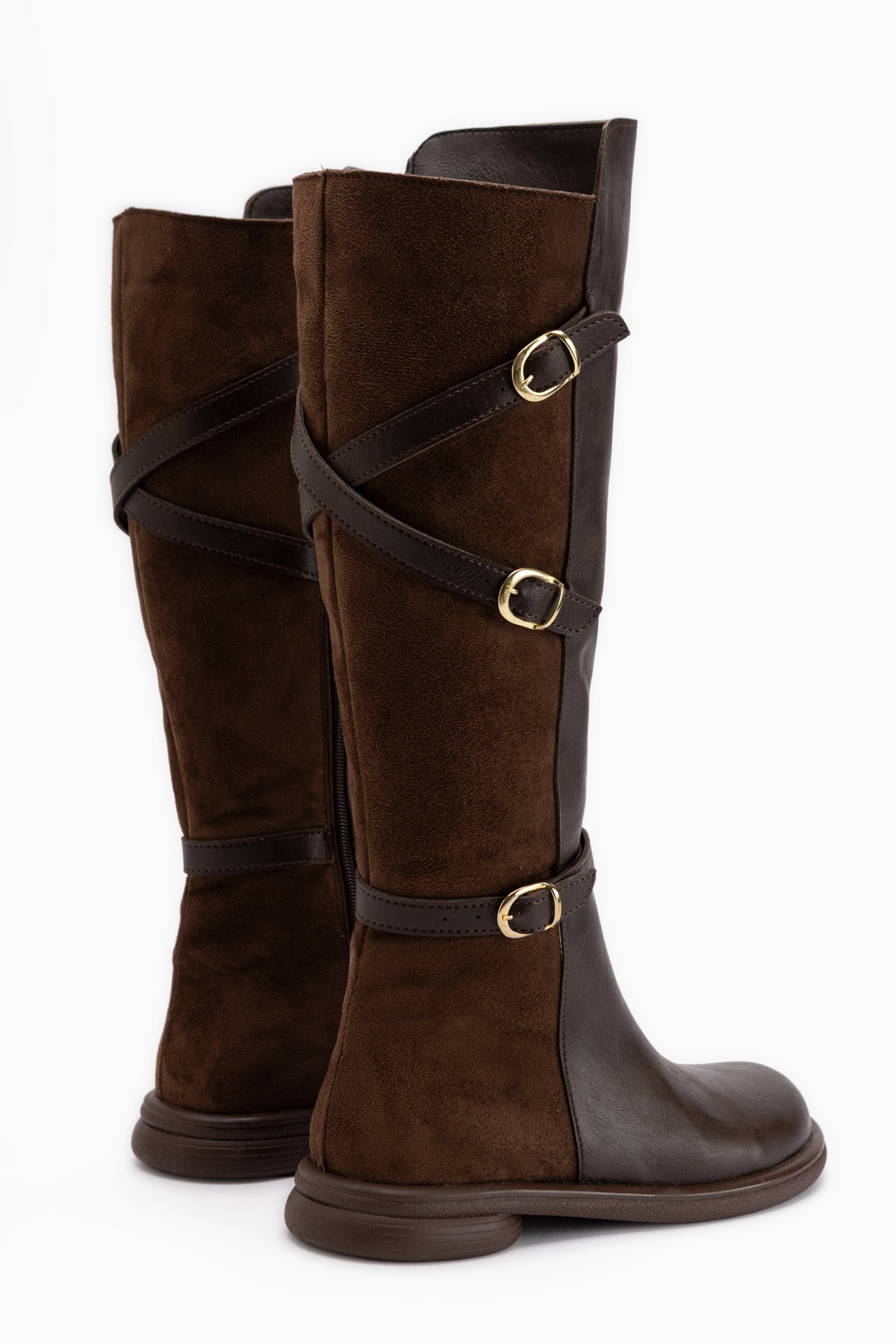 Hilda Braun Wildleder Gürtels Damen Stiefel