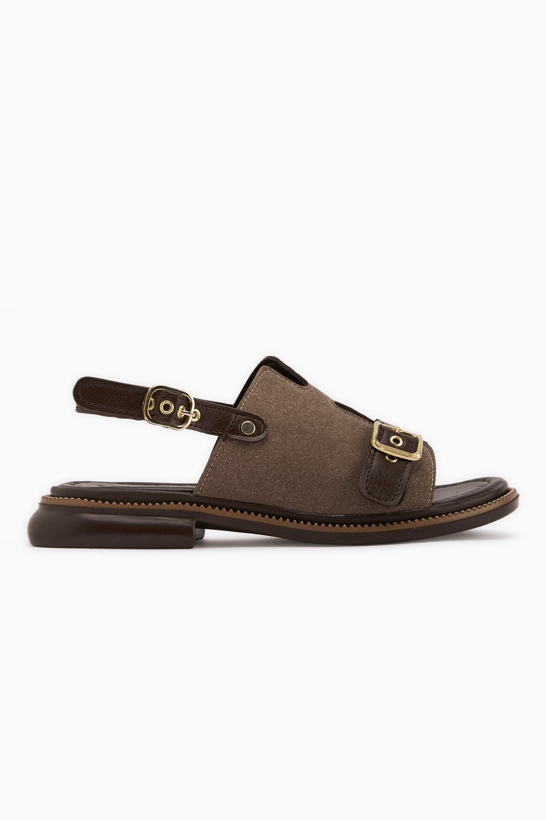 Neveen Braun Wildleder Schnalle Damen Sandale