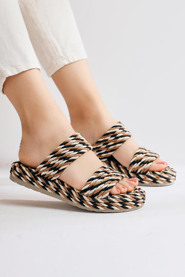 Nemie Schwarze Seilsandale