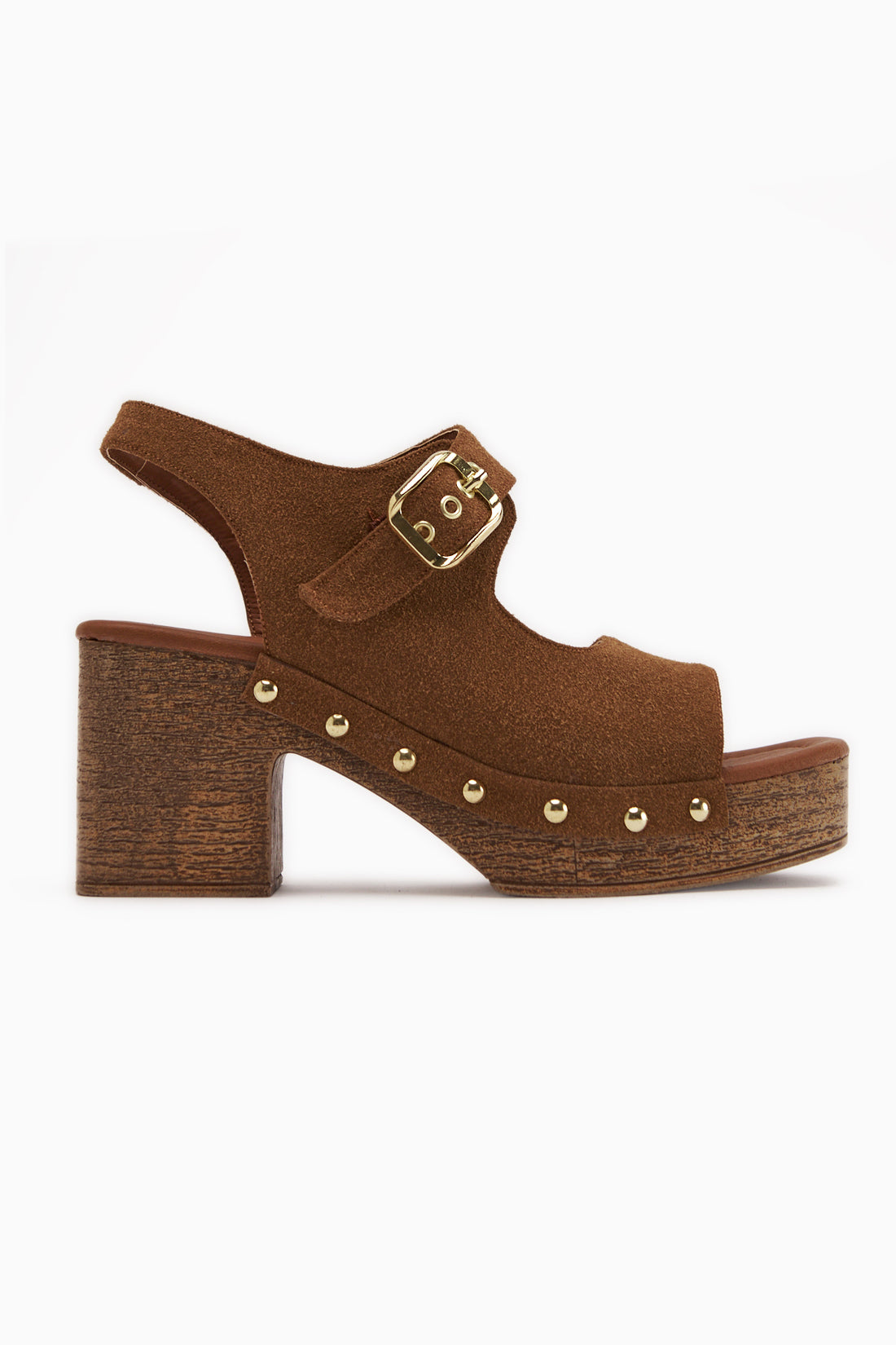 Cleo Tan Wildleder Gürtelsandale mit Plattform Damen Sandale