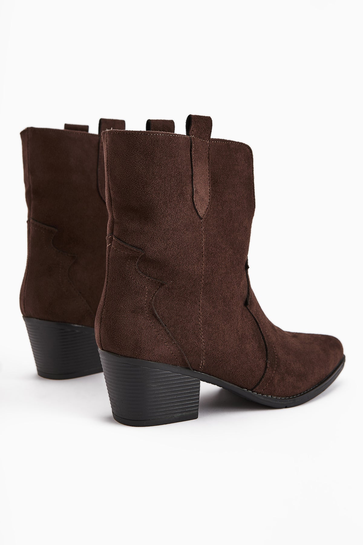 Erica Coffee Suede High Heel Western Women's Boot