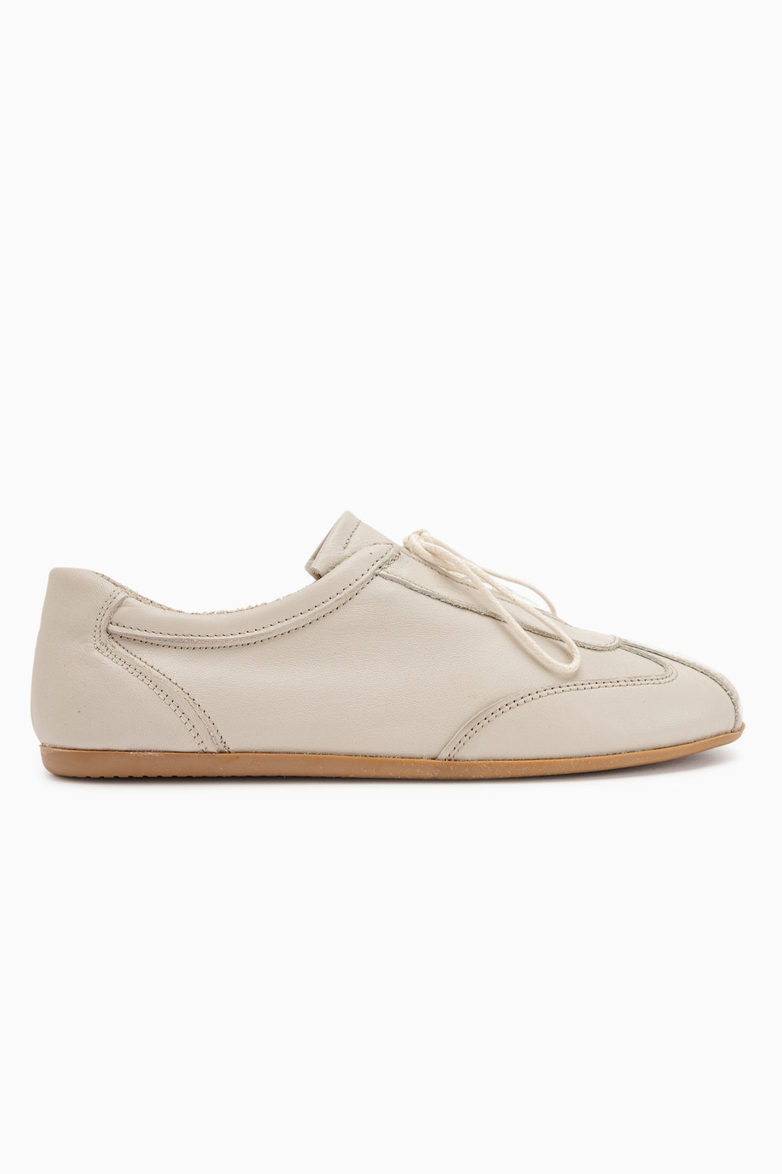 Echtes Leder Beige Schnürschuhe Damen