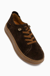 Judi Echtes Leder Braun Wildleder Bequeme Sohle Damen Sneaker