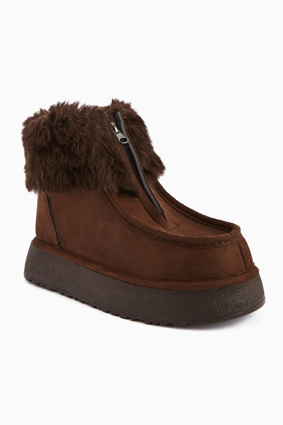 Erva Brown Suede Fur Women's Boot