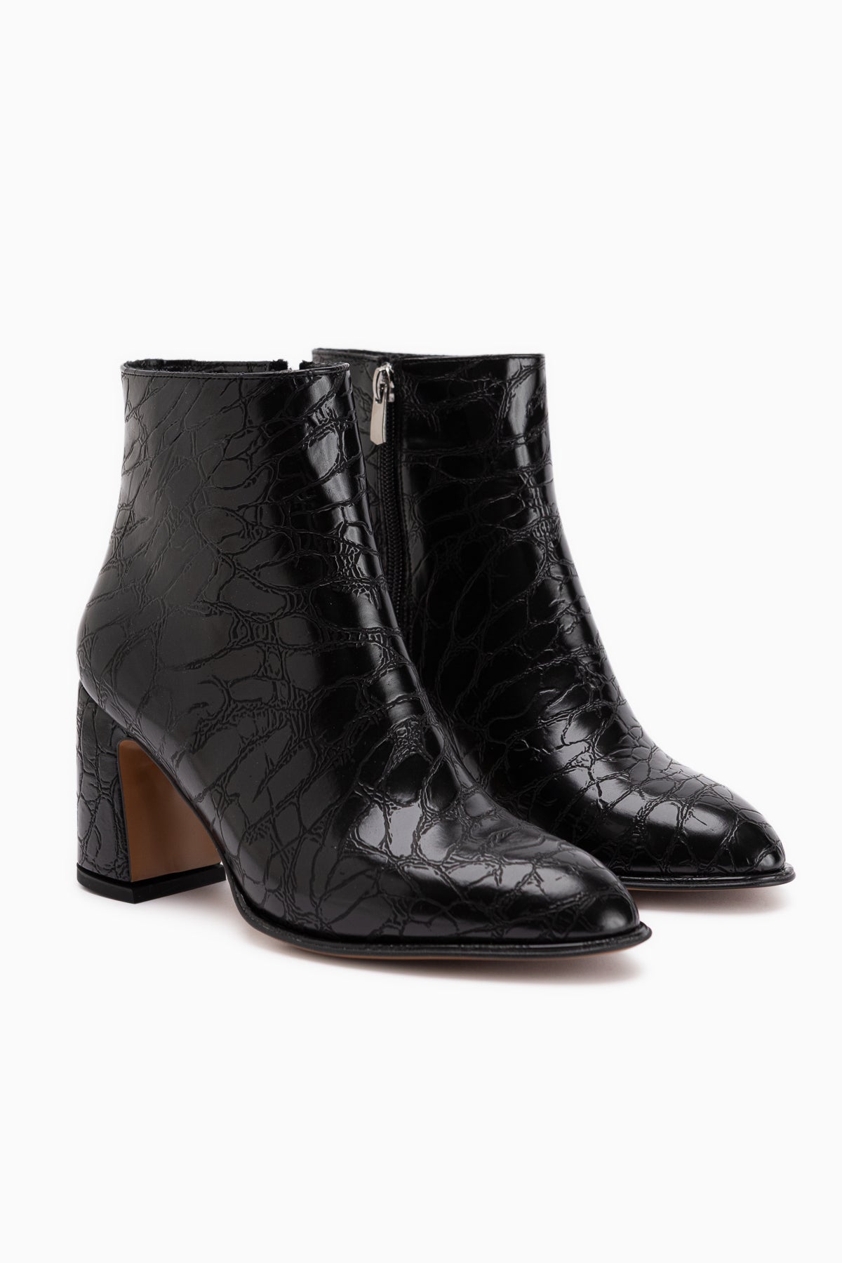 Marion Schwarze Krokodil Muster Damen Stiefel