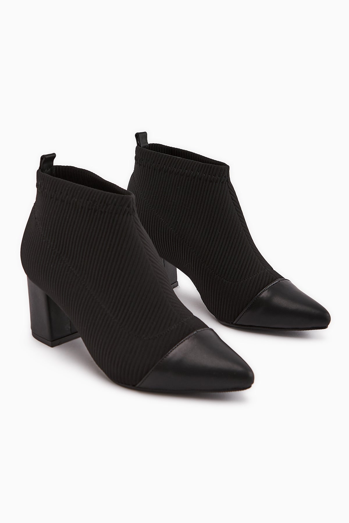 Daly Black Stretch Heeled Boot for Women