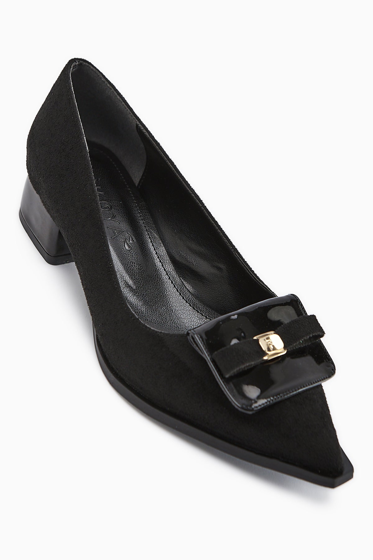 Boel Black Suede Buckled Low-Heeled Women's Shoe