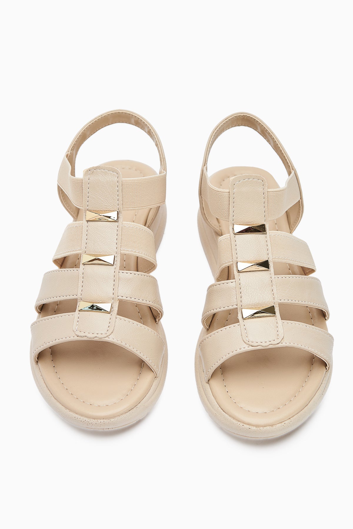 Gilda Creme Elastische Damensandalen
