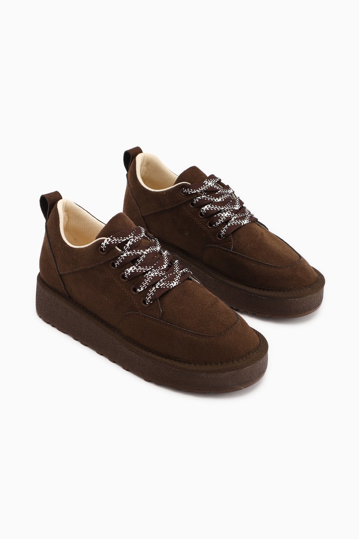 Edle Coffee Suede Lace-Up Women's Boot