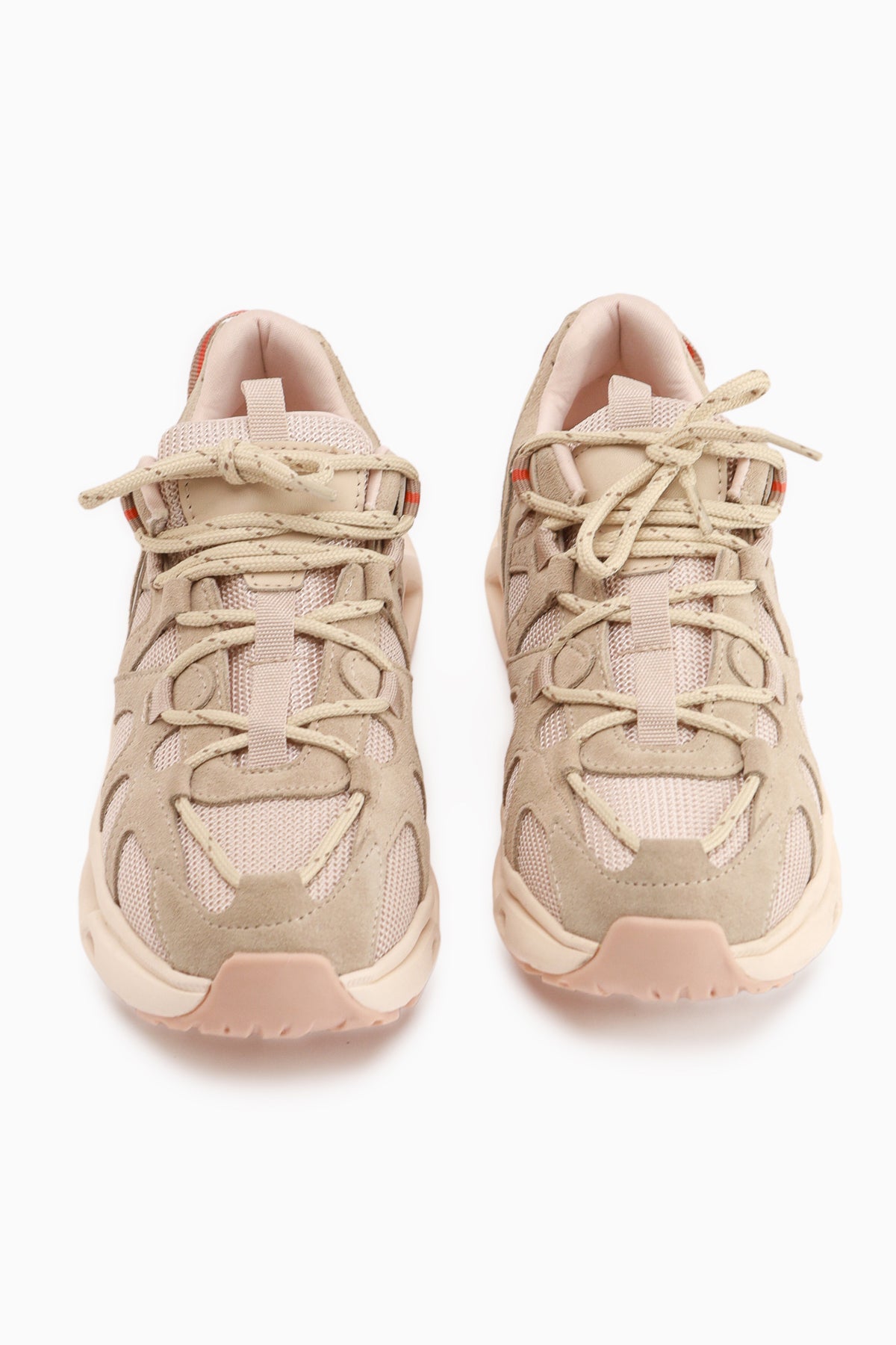 Raisa Genuine Leather Beige Suede Detailed Thick Sole Women’s Sneakers
