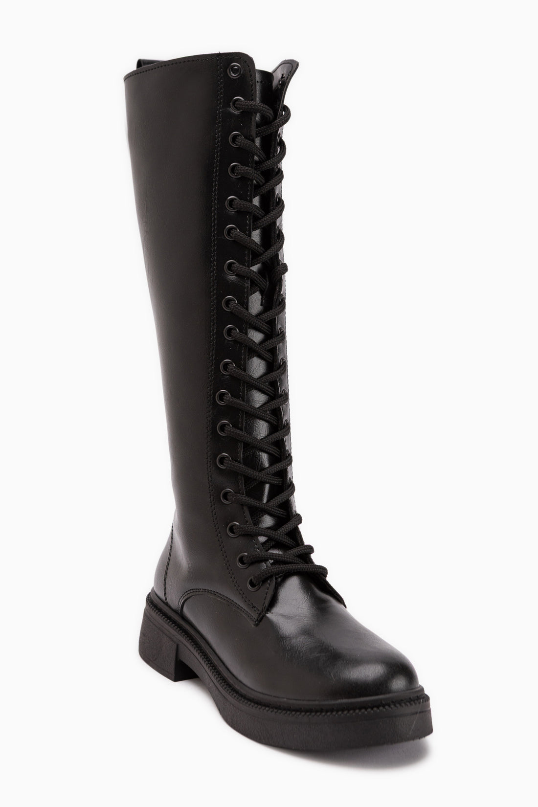 Roya Schwarze Leder Schnürstiefel Damen