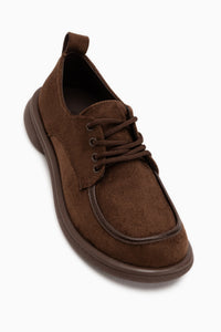 Charis Braun Wildleder Schnürung Dicke Sohle Damen Loafer