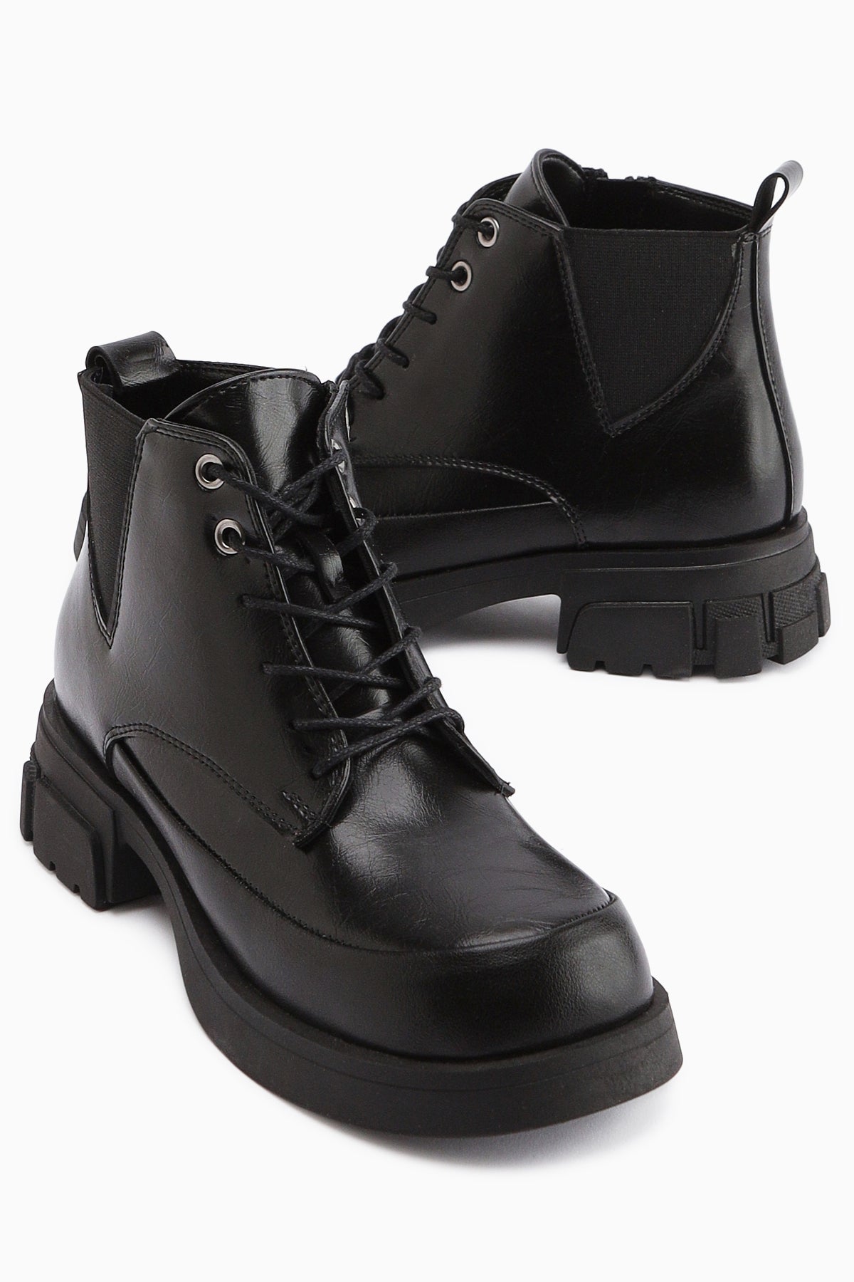 Luisa Black Lace-Up Women's Boot