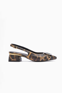 Tiana Leopard Print Buckled Heeled Women’s Shoes
