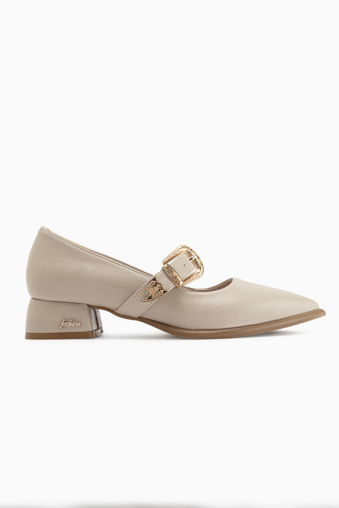 Jacklin Beige Riemchen Kurzabsatz Damen Schuhe