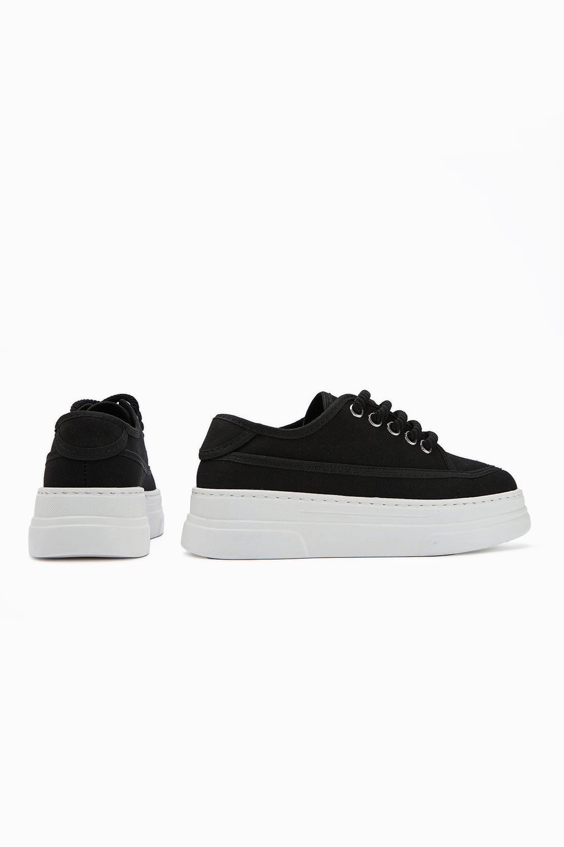 Sassa Siyah Yüksek Tabanlı Bağcıklı Kadın Sneaker
