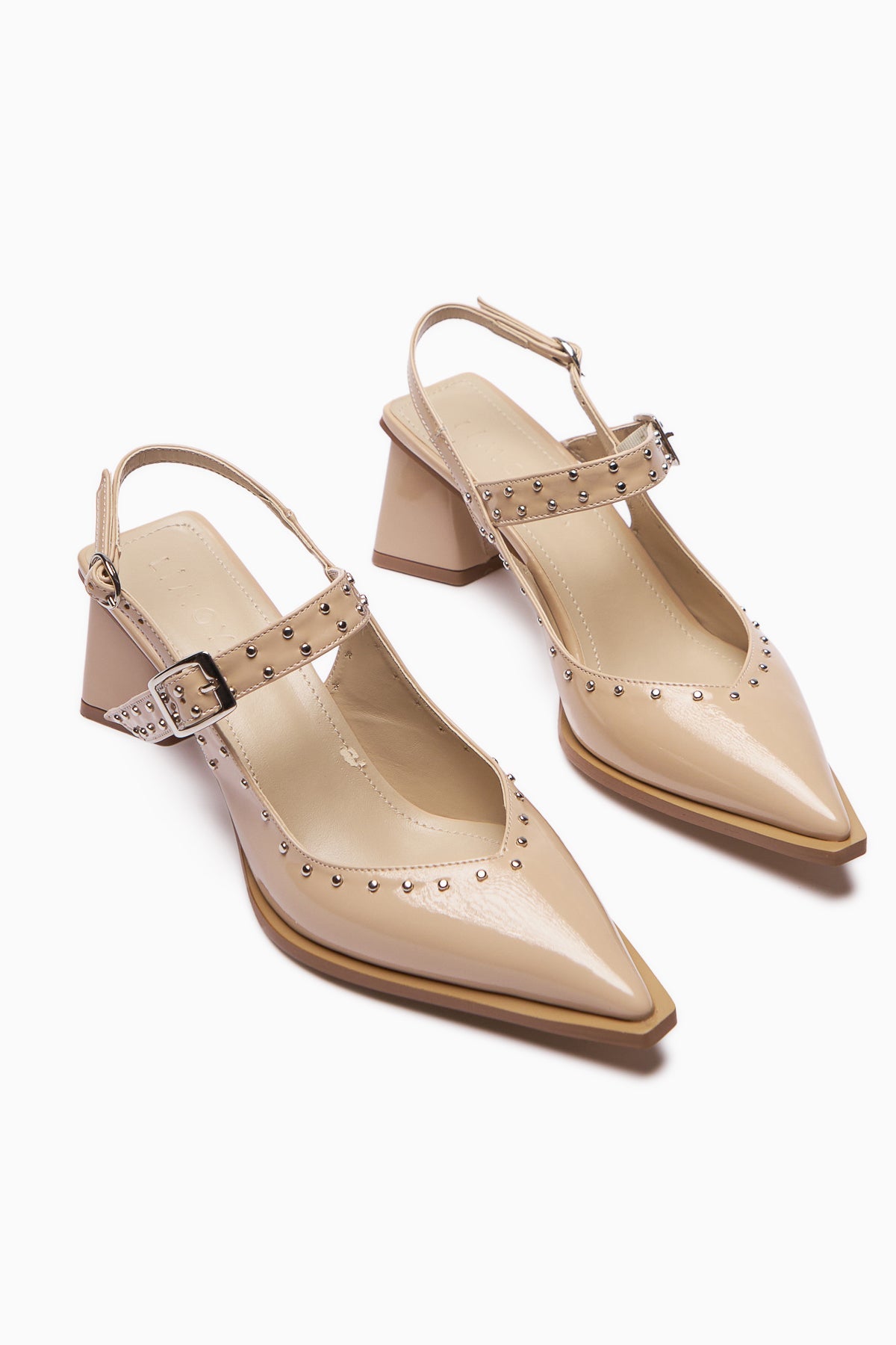 Nuria Nude Lackleder Spitze Zehenriemen Sandalen für Frauen