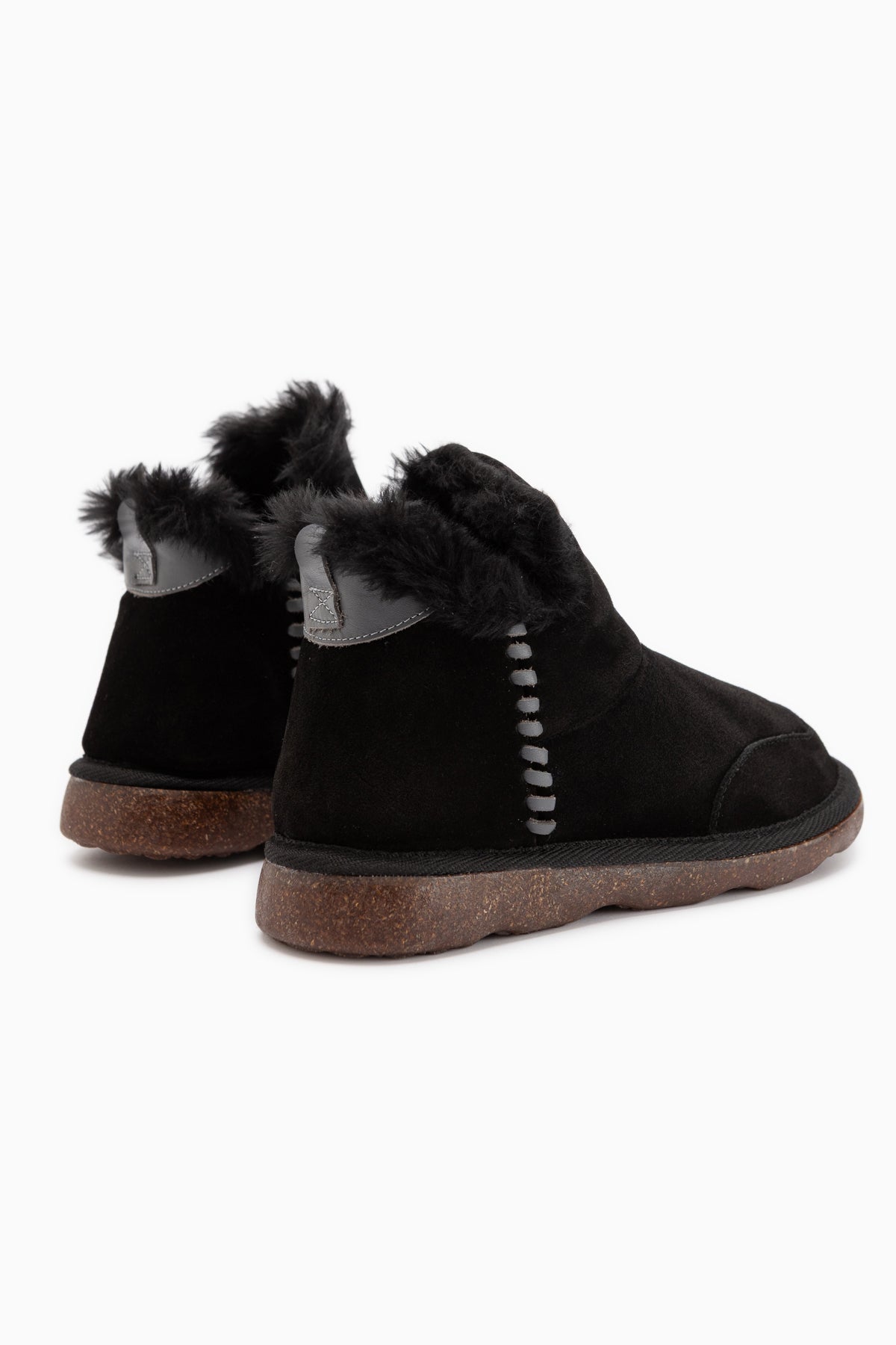 Lorrie Genuine Leather Black Suede Fur Women’s Short Boots