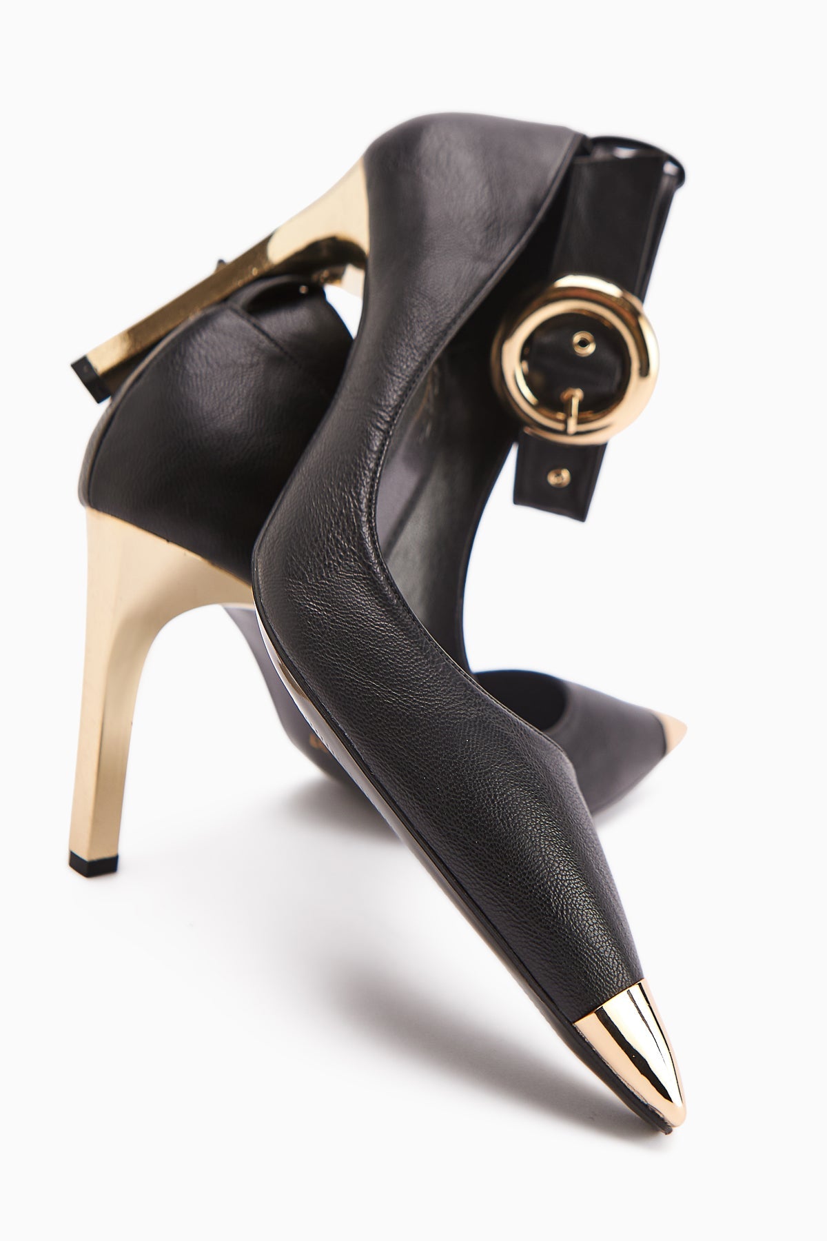 Jennica Black Ankle Strap Women's High Heel Shoe