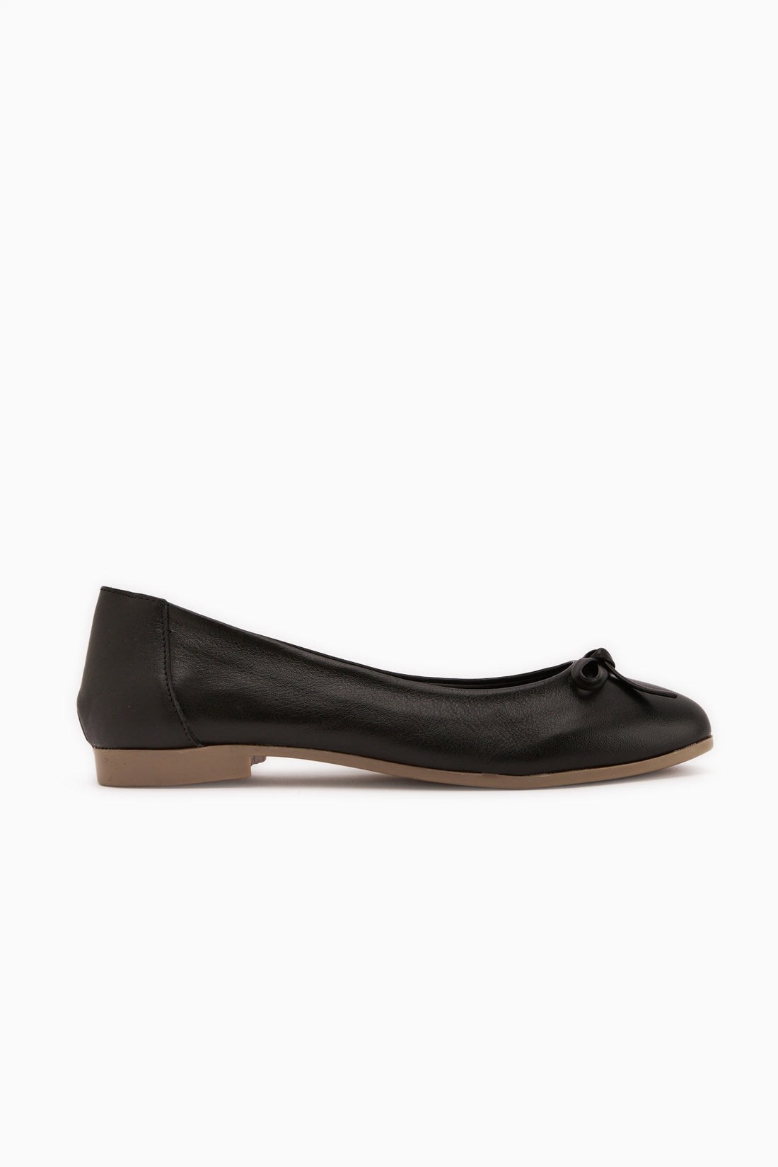 Holly Echtes Leder Schwarz Schleife Damen Ballerinas