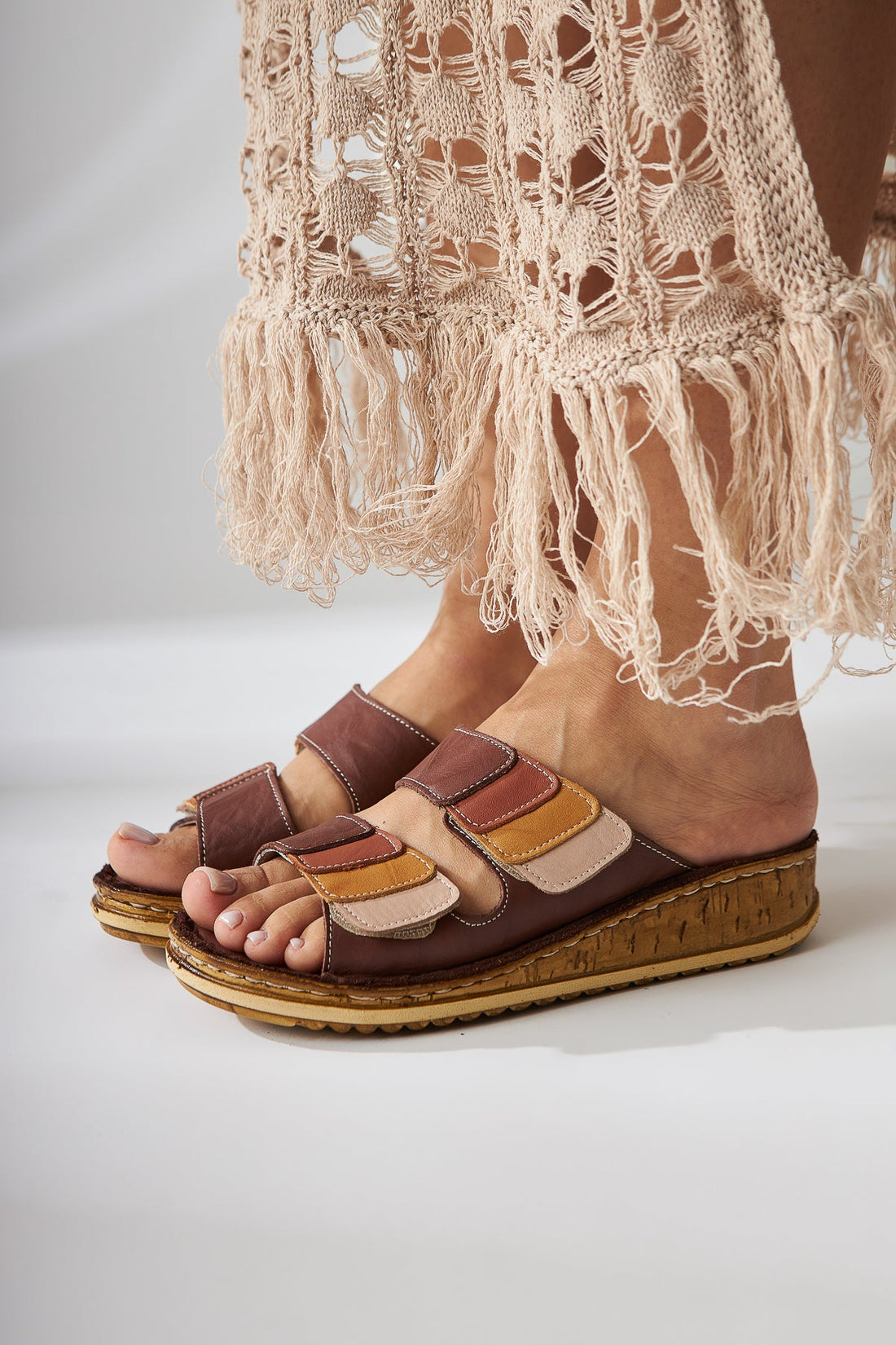 Kassid Echtes Leder Taba Komfort Pantoffeln