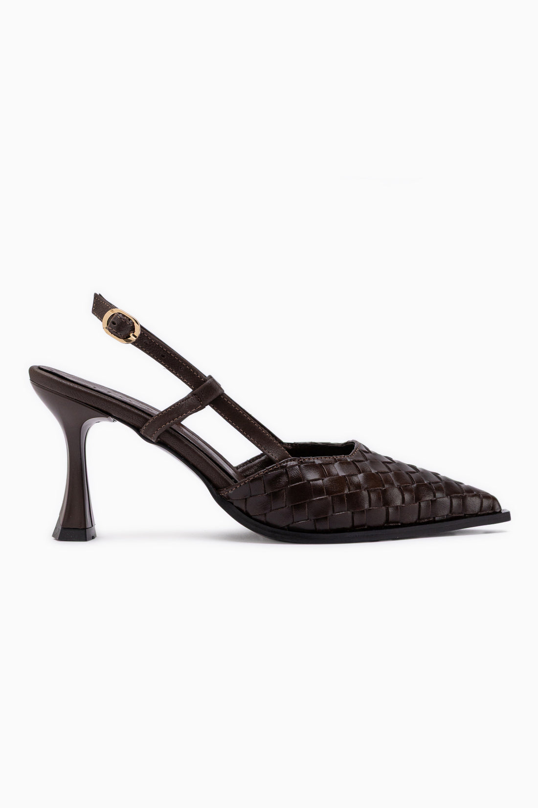 Neila Braun Gewebtes Muster Damen Absatzschuhe