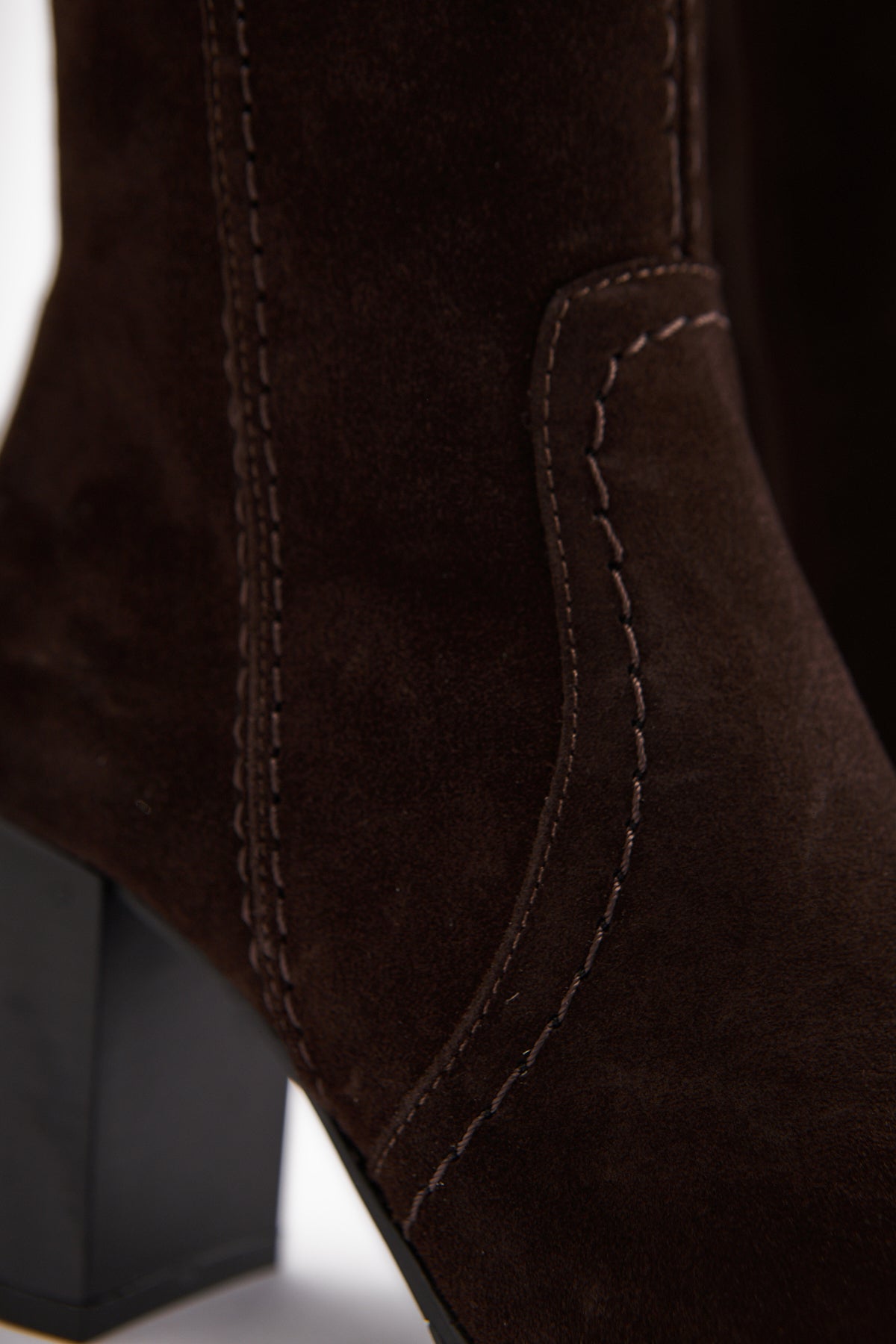 Aleen Genuine Leather Brown Suede Heeled Women's Boot