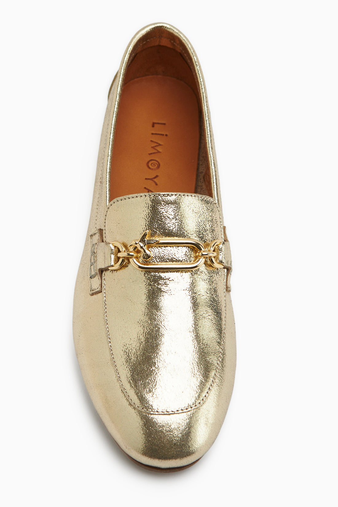 Alessa Echtes Leder Goldschnalle Damen Loafer Alltag Mokassin Schuhe