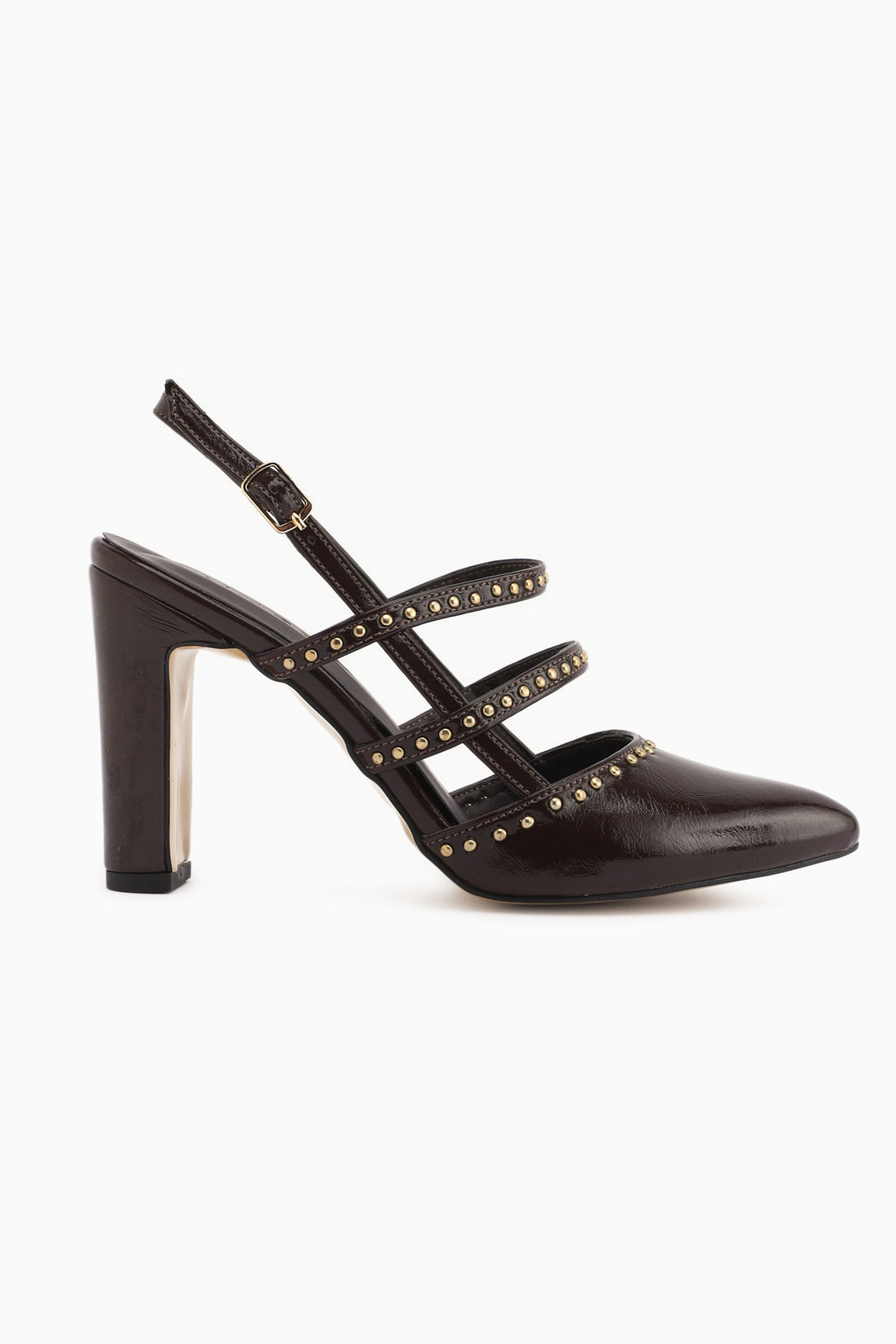 Mandy Brown Studded Women’s Heeled Shoes
